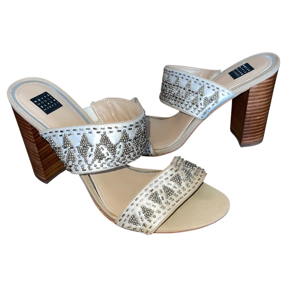 White House Black Market SandalsBeaded Slide Heels